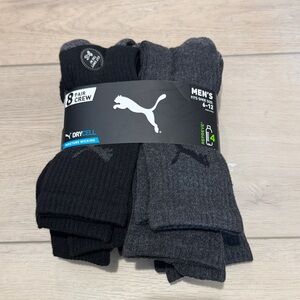 Puma Men's Athletic Socks - Black and Gray 8 Pack